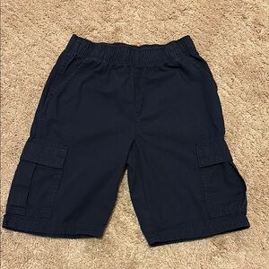 Boys Childrens Place Navy Blue Cargo Shorts Elastic Waistband size 12